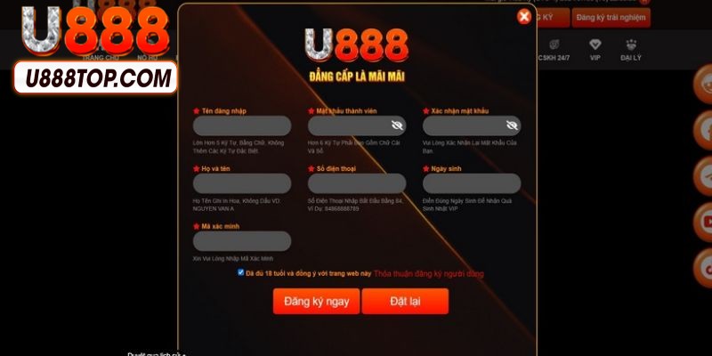 Đăng ký ngay để nhận U888 bonus chào mừng 88K