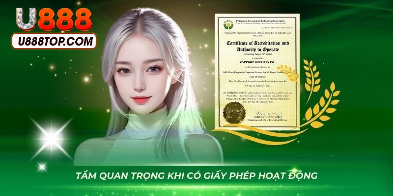 Tầm quan trọng của giấy phép hoạt động U888 với người chơi